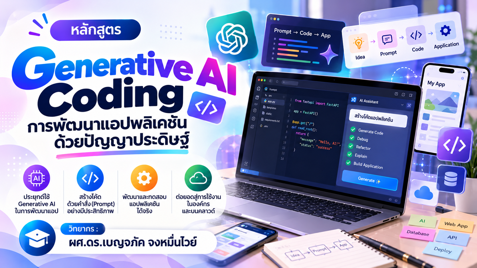 Generative AI Coding: การพัฒนาแอปพลิเคชันด้วยปัญญาประดิษฐ์