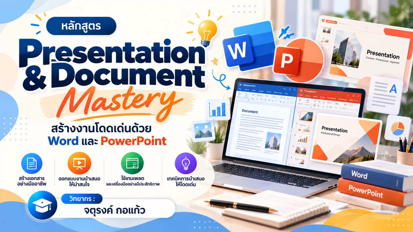 Presentation & Document Mastery: สร้างงานโดดเด่นด้วย Word และ PowerPoint